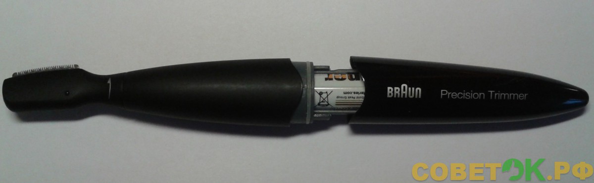3 trimmera braun rt 5010 используется одна батарейка 1,5 В типа ААА