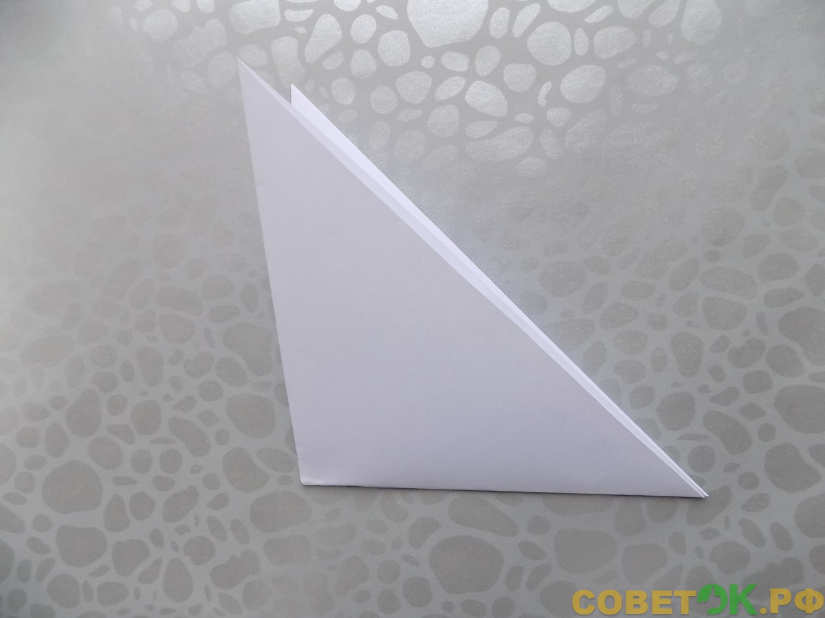 5 полученный треугольник нужно сложить пополам