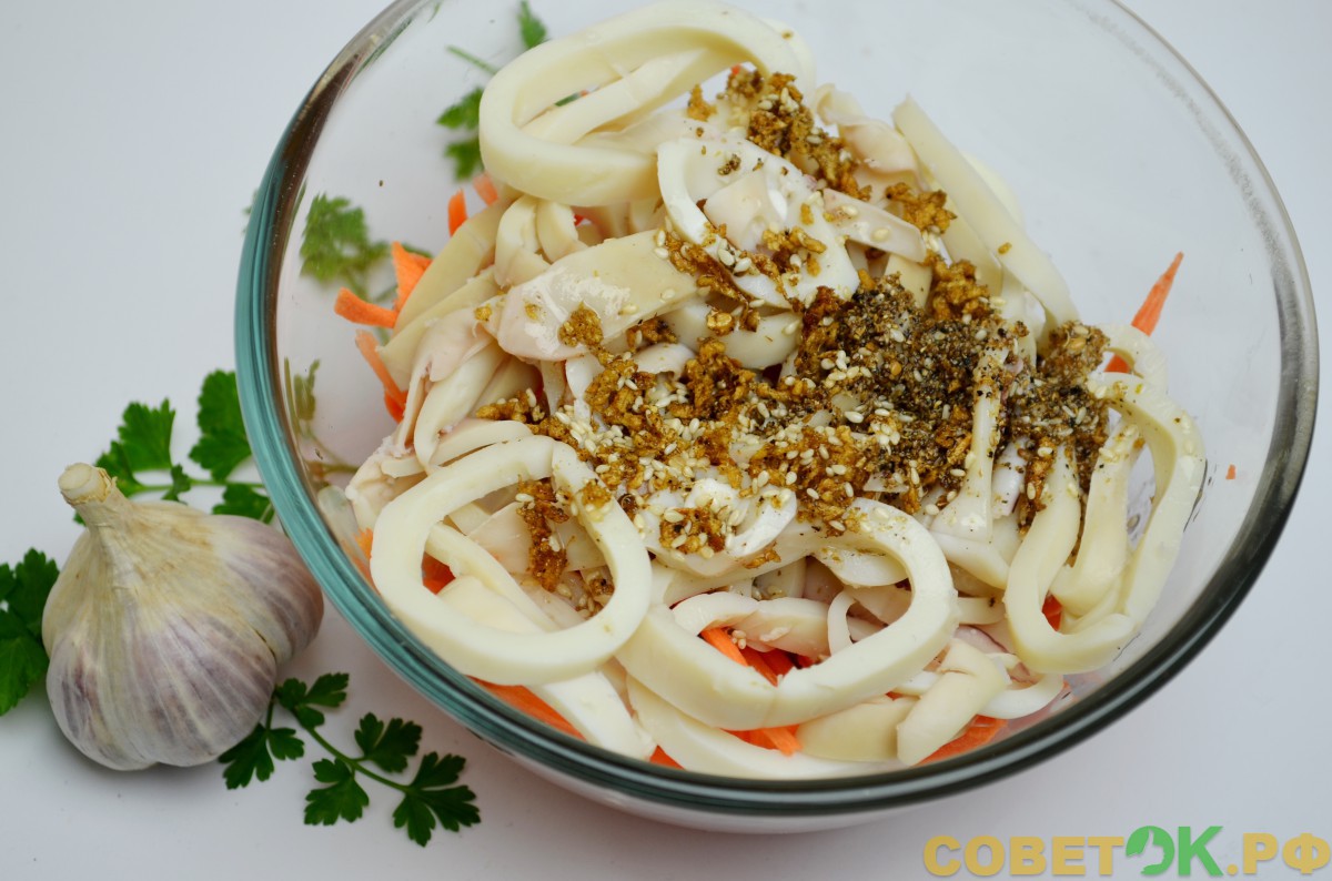 9 khe iz kalmarov s morkovyu po korejski